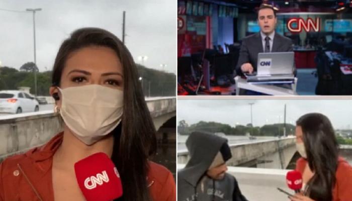 اللص سرق هاتفين من المراسلة أثناء البث المباشر