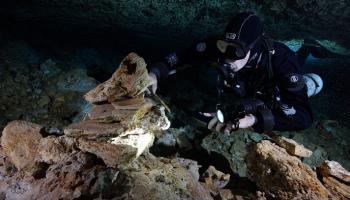 غطّاسو مركز أبحاث نظام الخزان الجوفي اضطروا إلى السباحة مسافة كيلومترات عدة 