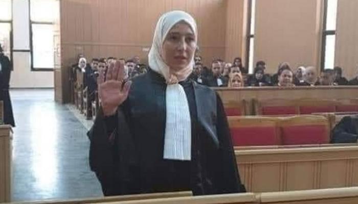 المحامية الجزائرية المغدورة ياسمين طرافي وهي تؤدي قسم مهنة المحاماة - أرشيفية