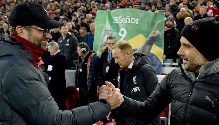 كلوب مدرب ليفربول وجوارديولا مدرب مانشستر سيتي