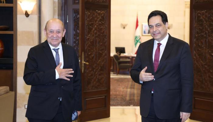 رئيس الحكومة اللبنانية ووزير خارجية فرنسا
