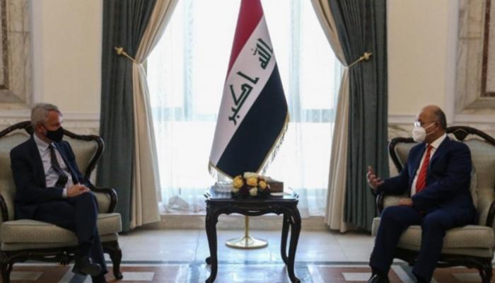 الرئيس العراقي برهم صالح ووزير الخارجية الفنلندي بيكا هافيستو