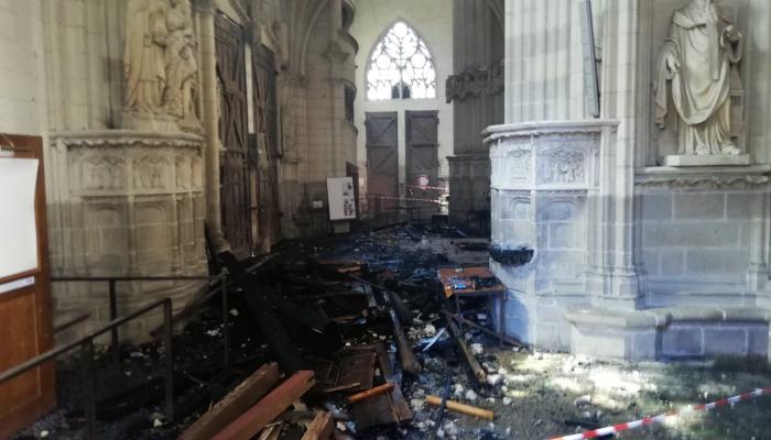 incendie endommagé la cathédrale de Nantes -AFP