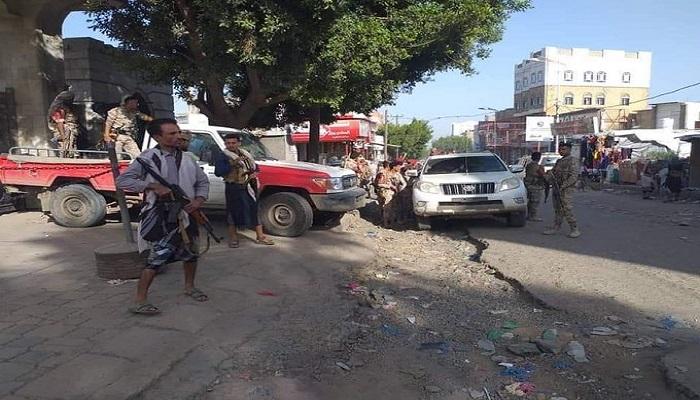 جانب من المليشيات الإخوانية في تعز اليمنية