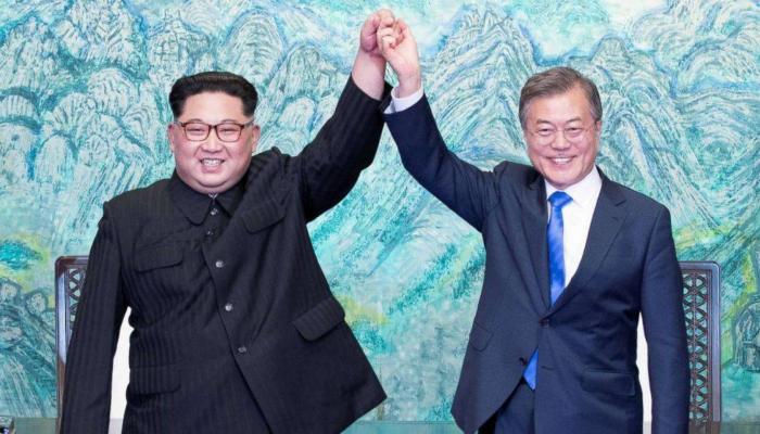رئيسا الكوريتين الجنوبية والشمالية 