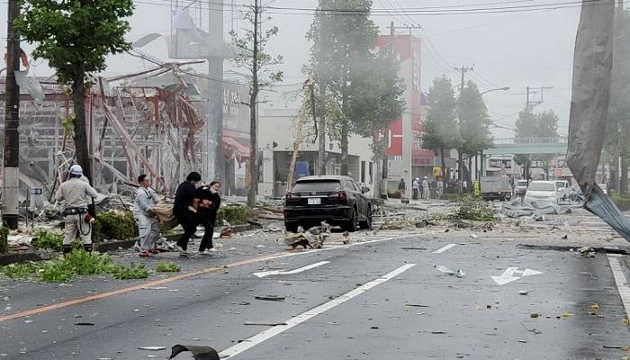 آثار الانفجار في موقع حادث فوكوشيما باليابان