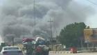 آتش سوزی گسترده در 20 انبار مواد غذایی در نجف