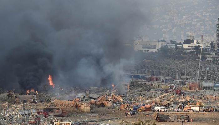 جانب من الدمار الذي خلفه انفجار مرفأ بيروت