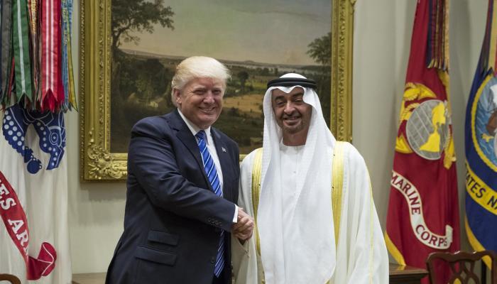الرئيس الأمريكي دونالد ترامب والشيخ محمد بن زايد آل نهيان في لقاء سابق