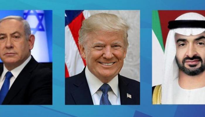الشيخ محمد بن زايد آل نهيان وترامب ونتنياهو