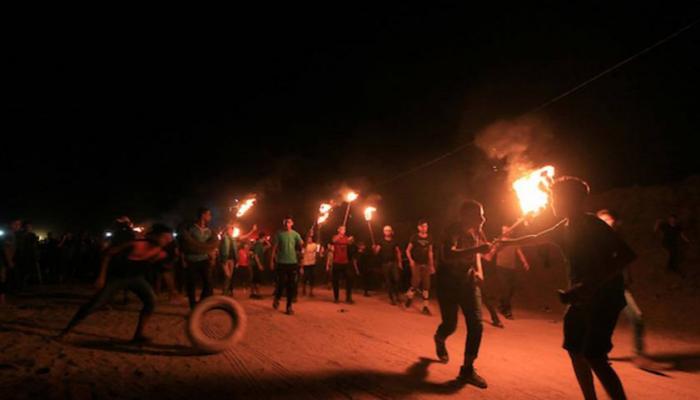 من مظاهرات الإرباك الليلي في غزة