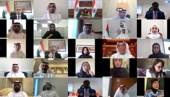 جانب من اجتماع اللجنة المشتركة بين الإمارات والهند