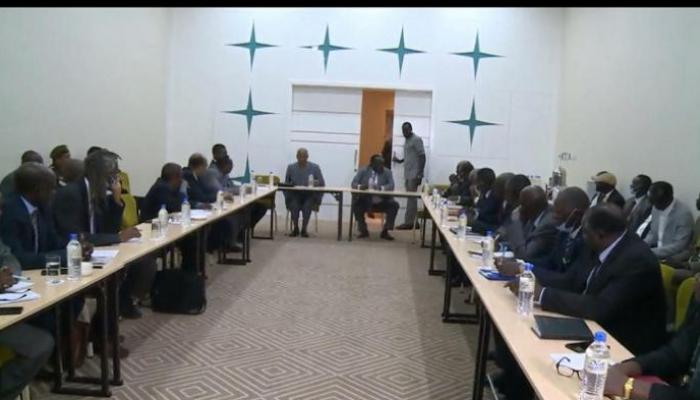 جانب من مفاوضات فرقاء السودان بجوبا