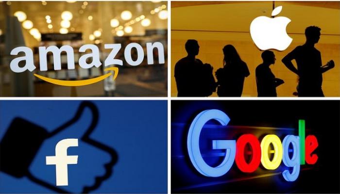 شعارات شركات جوجل وأبل وفيسبوك وأمازون - رويترز