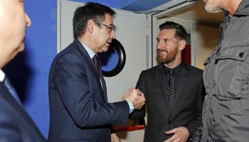 ليونيل ميسي ورئيس برشلونة