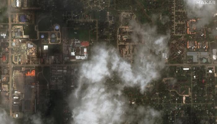 صورة بالأقمار الصناعية لمبان متضررة  من إعصار لورا– رويترز