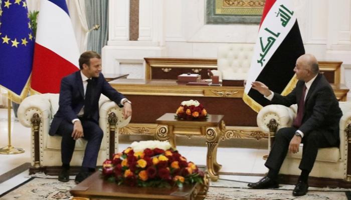 جانب من لقاء الرئيس العراقي ونظيره الفرنسي