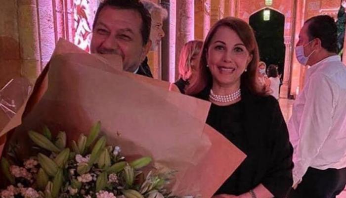 الفنانة اللبنانية ماجدة الرومي وشقيقها