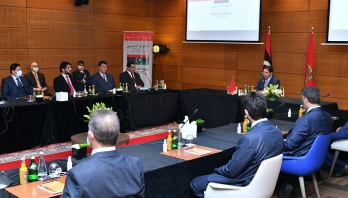 جانب من المفاوضات بين فرقاء ليبيا بالمغرب