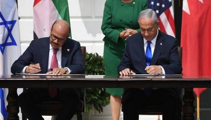 جانب من توقيع معاهدة السلام الإماراتية الإسرائيلية في البيت الأبيض