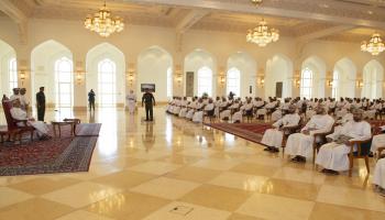 جانب من لقاء سلطان عمان مع أبناء شعبه