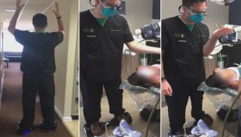  الطبيب ظهر في تسجيل مصور وهو يعالج مريضة وقوفا على لوح هوفربورد الكهربائي