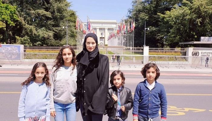 أسماء ريان زوجة الشيخ طلال آل ثاني وأطفالها