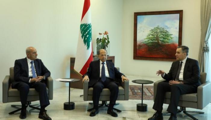 مصطفى أديب برفقة عون وبري