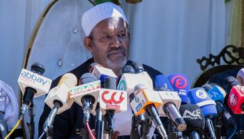 جانب من المؤتمر الصحفي للمجلس الأعلى للشؤون الإسلامية بإثيوبيا 