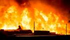 حريق ضخم في مخزن للمعادن بروسيا