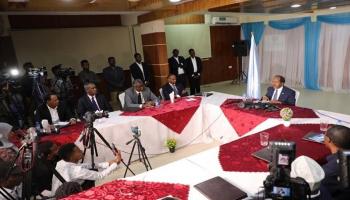 جانب من اجتماع مجلس اتحاد مرشحي الرئاسة بالصومال