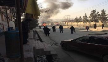 جانب من الانفجار في كابول