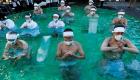 آب‌تنی در آب یخ؛ دعای ژاپنی‌ها برای رفع ویروس کرونا + تصاویر