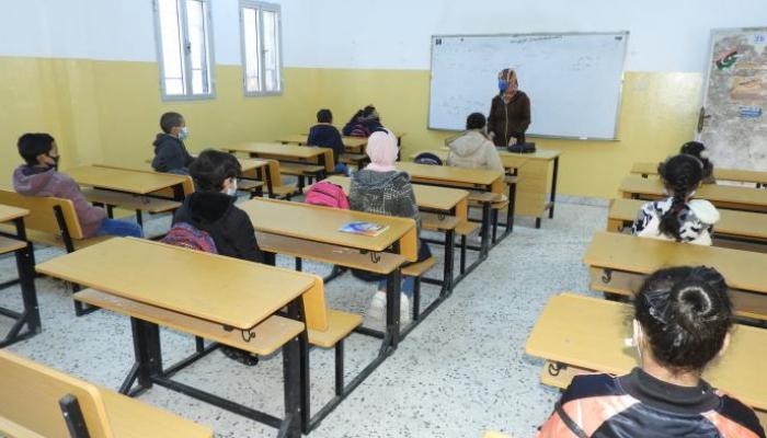 تلاميذ في أحد فصول مدارس طرابلس