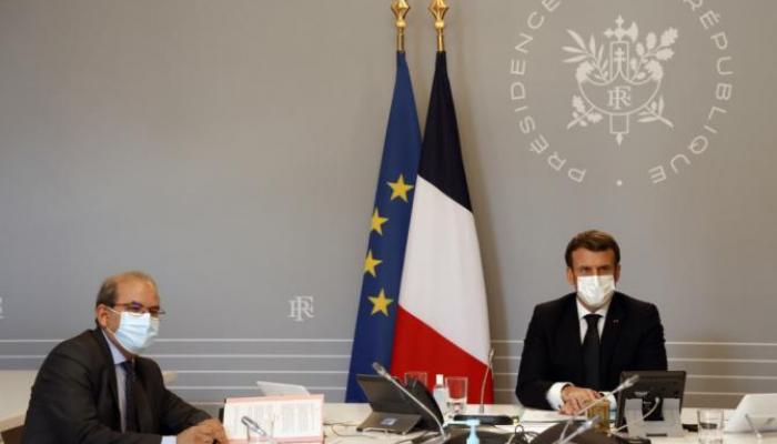 Mohammed Moussaoui , président du Conseil français du culte musulman (CFCM)  avec Emmanuel Macron 
