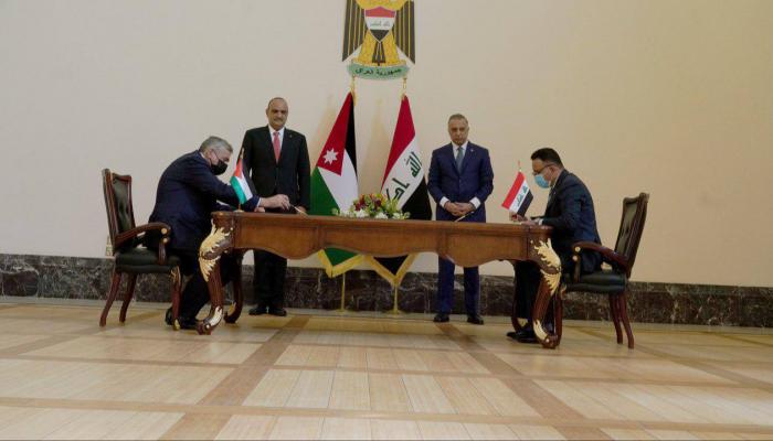 مذكرة تفاهم بين بغداد والأردن بحضور الكاظمي ونظيره الخصاونة
