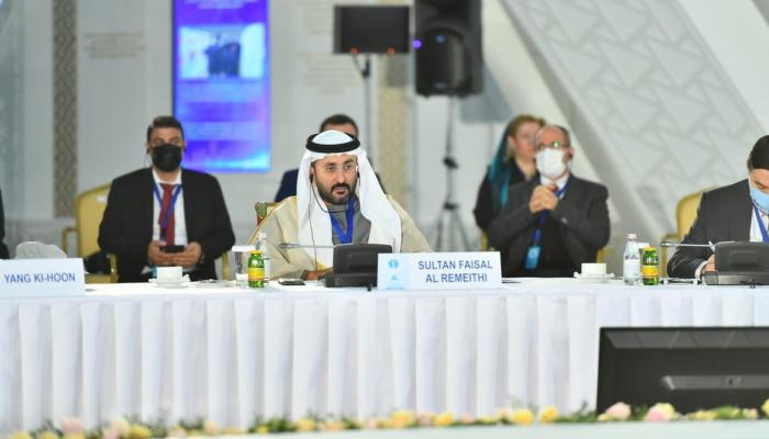 د. سلطان الرميثي الأمين العام لمجلس حكماء المسلمين خلال المؤتمر