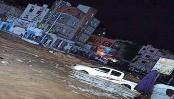 آثار السيول التي اجتاحت حضرموت باليمن 