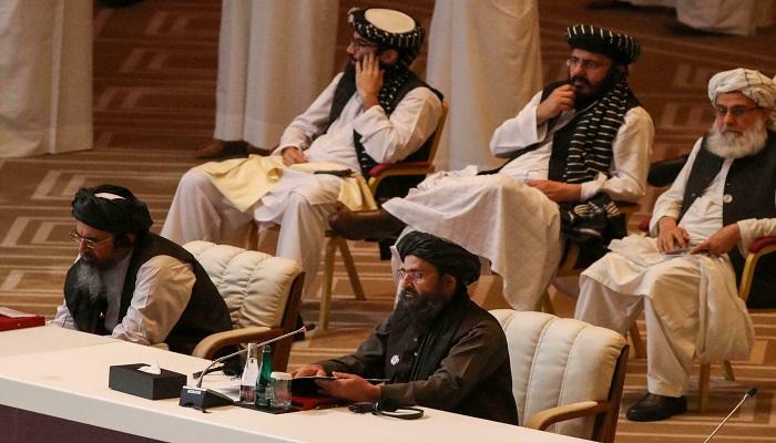 جانب من محادثات وفد طالبان مع الولايات المتحدة- أرشيفية