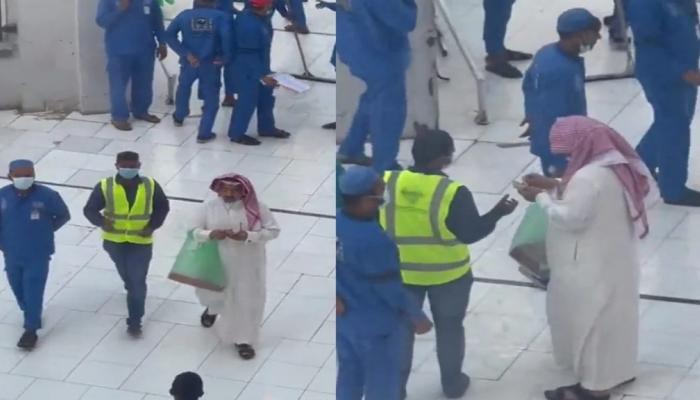 Suudi Arabistan'da bir kişi kabe çalışanlarına para dağıttı!