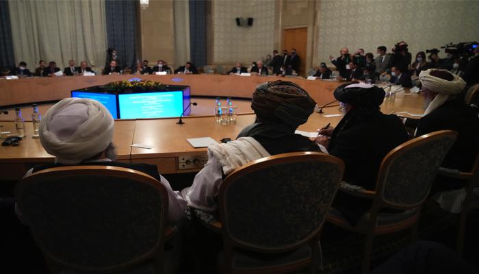 قادة حركة طالبان خلال اجتماع موسكو
