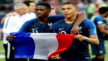 كيليان مبابي وعثمان ديمبلي بقميص منتخب فرنسا