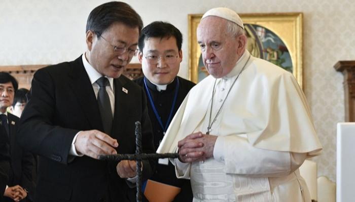 لقاء الرئيس الكوري الجنوبي مع بابا الفاتيكان - يونهاب