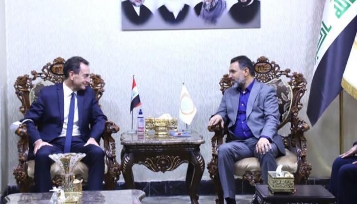 الهيئة السياسية للتيار الصدري مع السفير الفرنسي في العراق