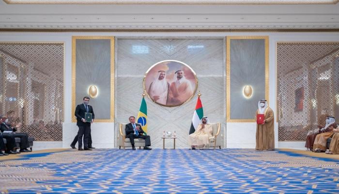 جانب من لقاء الشيخ محمد بن راشد مع رئيس البرازيل
