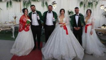الإخوة الـ3 وزوجاتهم بحفل الزفاف