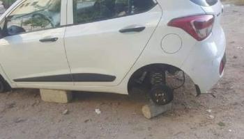 إطارات السيارات هدف سهل للصوص في لبنان