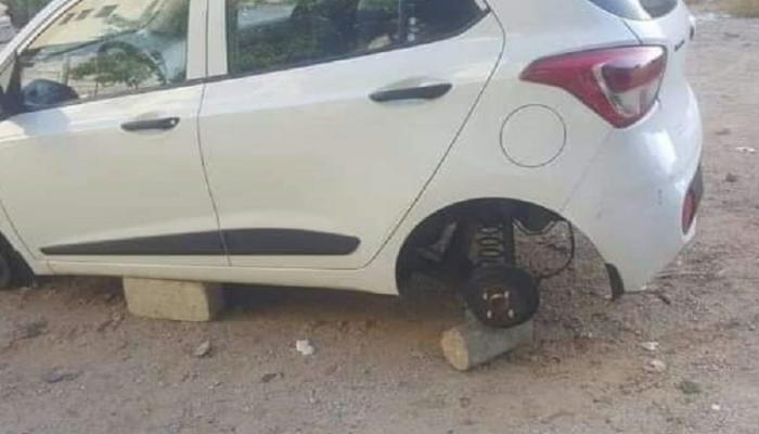 إطارات السيارات هدف سهل للصوص في لبنان