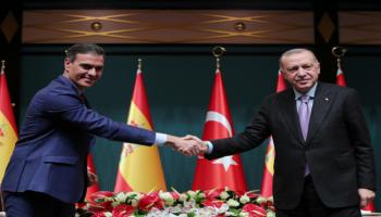 جانب من لقاء رجب طيب أردوغان وبيدرو سانشير