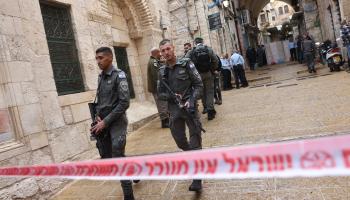 أمن إسرائئيلي في موقع حادث أمس بالقدس
